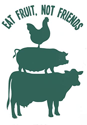Vegan Decal Sticker, Eat Fruit Not Friends Design-WickedGoodz