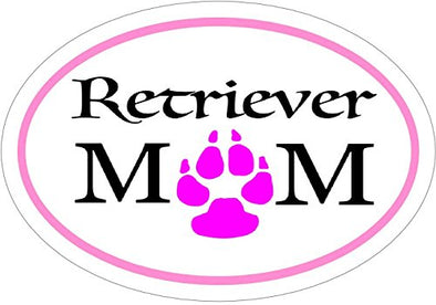 WickedGoodz Retriever Decal - Pink Oval Retriever Mom Retriever Vinyl Sticker - Retriever Bumper Sticker - Perfect Retriever Owner Gift - Made in The USA-WickedGoodz