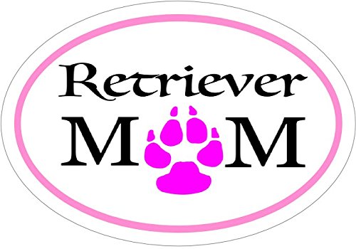 WickedGoodz Retriever Decal - Pink Oval Retriever Mom Retriever Vinyl Sticker - Retriever Bumper Sticker - Perfect Retriever Owner Gift - Made in The USA-WickedGoodz