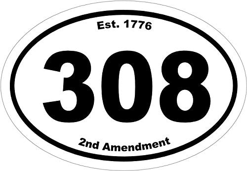 WickedGoodz Oval Vinyl Est 1776 308 Decal, Gun Bumper Sticker, Perfect 2nd Amendment Gift-WickedGoodz