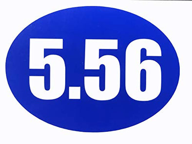 Custom Oval 5.56 Vinyl Decal - Patriotic Bumper Sticker, for Laptops & Car Windows - Perfect 2nd Amendment Gift-WickedGoodz