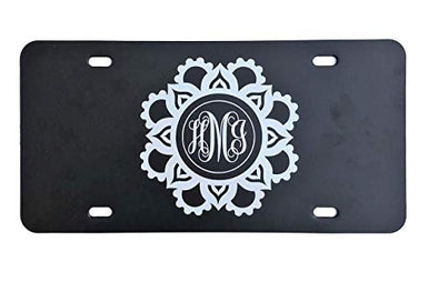 Personalized Vanity Plate, Mandala Monogram Design-WickedGoodz