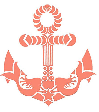 Personalized Mermaid Anchor Vinyl Decal - Ocean Beach Bumper Sticker, for Tumblers, Laptops, Car Windows - Pick Size and Color-WickedGoodz