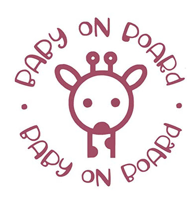 Custom Vinyl Giraffe Baby on Board Decal - Baby Car Bumper Sticker - for Tumblers, Laptops, Windows - Choose Color and Size-WickedGoodz