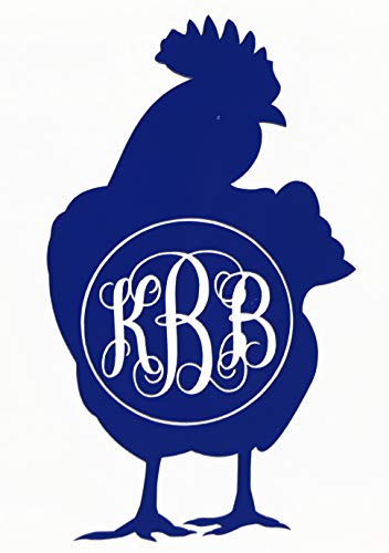 Custom Chicken Circle Monogram Vinyl Decal-WickedGoodz