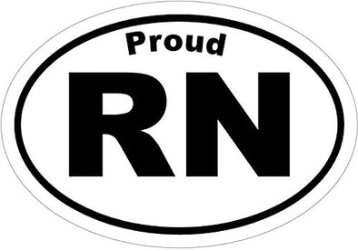 WickedGoodz Oval Vinyl Proud Rn Nurse Decal, Nursing Bumper Sticker, Nurses Appreciation Pinning Graduate Gift-WickedGoodz