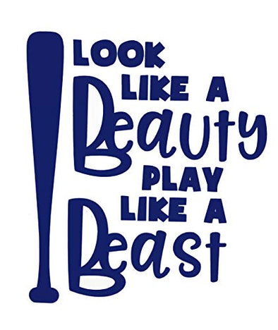 Custom Look Like a Beauty Play Like a Beast Softball Vinyl Decal-WickedGoodz