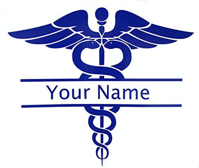 Custom Caduceus Name Nurse Decal-WickedGoodz