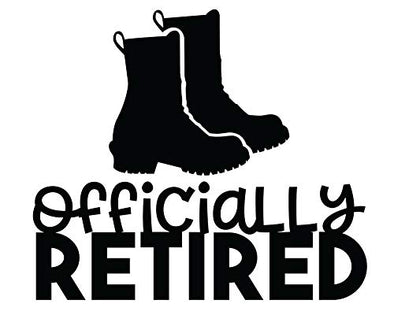 Custom Vinyl Officially Retired Veteran Decal - Soldier Bumper Sticker, for Tumblers, Laptops, Car Windows - Patriotic Military Gift-WickedGoodz