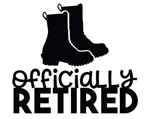 Custom Vinyl Officially Retired Veteran Decal - Soldier Bumper Sticker, for Tumblers, Laptops, Car Windows - Patriotic Military Gift-WickedGoodz