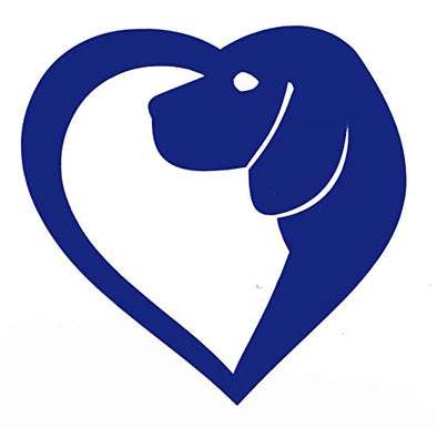 Personalized Heart Shaped Dog Vinyl Decal - Canine Bumper Sticker, for Tumblers, Laptops, Car Windows - Pick Size and Color-WickedGoodz