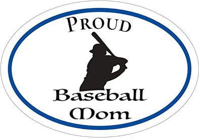 WickedGoodz Oval Proud Baseball Mom Vinyl Decal-WickedGoodz