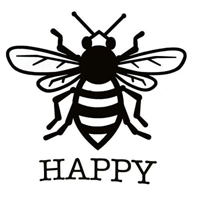 Custom Bee Happy Vinyl Decal-WickedGoodz