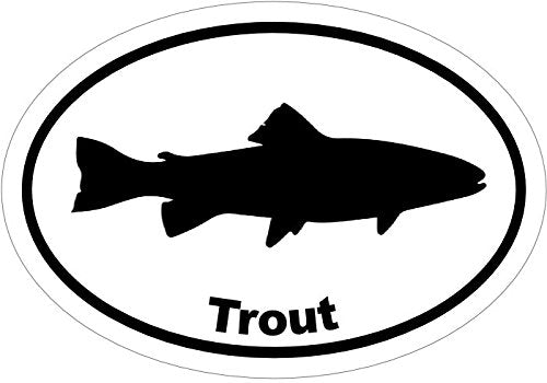 WickedGoodz Oval Vinyl Trout Fishing Decal, Fish Bumper Sticker, Perfect Angler Gift-WickedGoodz
