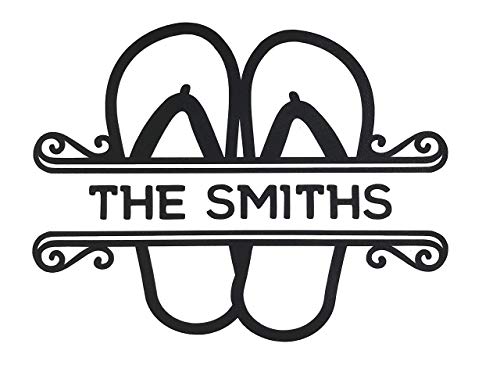 Custom Name with Sandal Double Flip Flops Family Vinyl Decal - Personalized Bumper Sticker, for Tumblers, Laptops, Car Windows-WickedGoodz