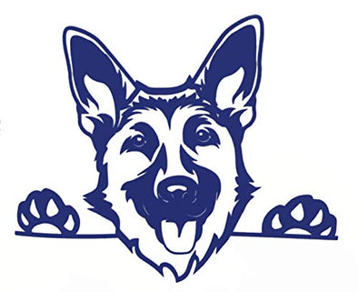 Peeking German Shepherd Decal - Dog Breed Bumper Sticker - German Shepherd Mom Dad Gift-WickedGoodz