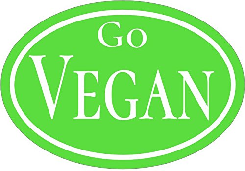WickedGoodz Oval Green Go Vegan Vinyl Decal - Political Bumper Sticker - Perfect Vegetarian or Vegan Gift-WickedGoodz
