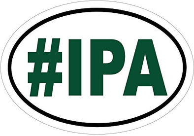 WickedGoodz Oval #IPA Beer Vinyl Decal - Craft Brew Bumper Sticker - Perfect Hops Beer Lovers Gift-WickedGoodz