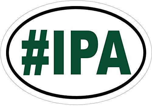 WickedGoodz Oval #IPA Beer Vinyl Decal - Craft Brew Bumper Sticker - Perfect Hops Beer Lovers Gift-WickedGoodz