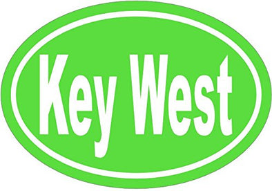 WickedGoodz Oval Vinyl Green Key West Decal - Florida Bumper Sticker - Perfect Beach Vacation Souvenir Gift-WickedGoodz