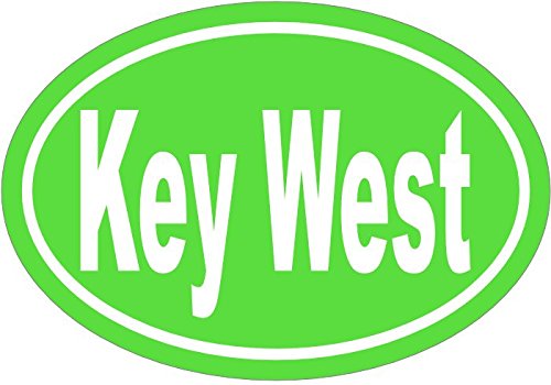 WickedGoodz Oval Vinyl Green Key West Decal - Florida Bumper Sticker - Perfect Beach Vacation Souvenir Gift-WickedGoodz