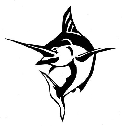 Custom Jumping Swordfish Vinyl Decal - Personalized Sailfish Bumper Sticker, for Tumblers, Laptops, Car Windows-WickedGoodz