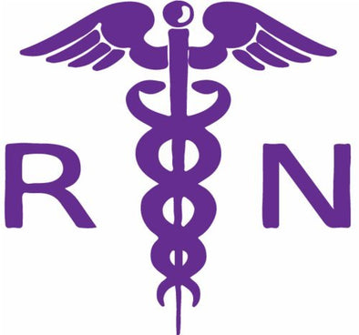WickedGoodz Purple and White Caduceus Nurse Vinyl Decal - Nurses Bumper Sticker - Nursing Graduation Gift-WickedGoodz