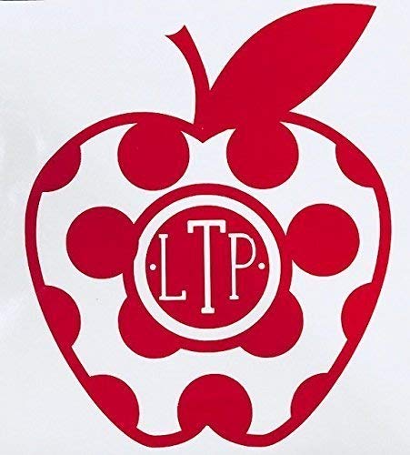 Custom Dot Apple Teacher Monogram Vinyl Decal-WickedGoodz