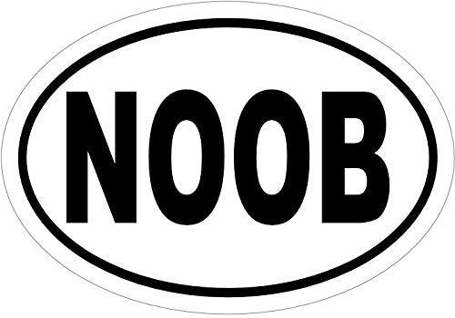WickedGoodz Oval Noob Vinyl Decal - Funny Bumper Sticker- Perfect Video Game Gag Gift-WickedGoodz