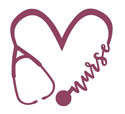 WickedGoodz Heart Stethoscope Nurse Decal - Nursing Sticker for Bumpers Cups Tumblers Windows Laptops, Perfect Rn LPN CNA Graduate Gift-WickedGoodz
