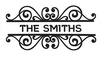 Custom Name Split Scroll Family Vinyl Decal - Personalized Bumper Sticker, for Tumblers, Laptops, Car Windows-WickedGoodz