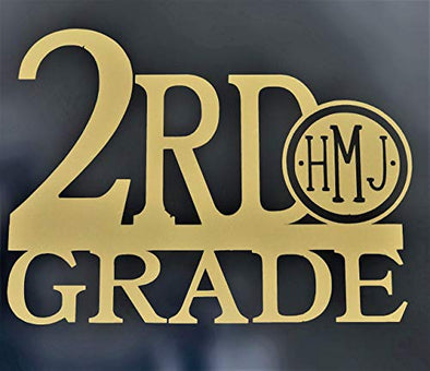 Custom Monogram Vinyl Decal 2nd Grade-WickedGoodz