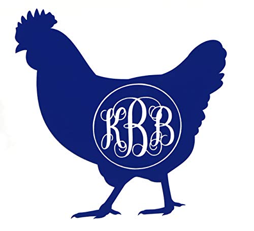 Custom Chicken Circle Monogram Vinyl Decal-WickedGoodz