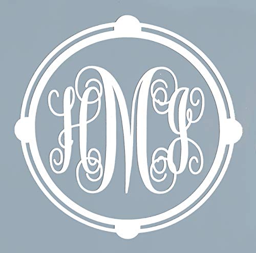 Custom Initial Monogram Vinyl Decal Bumper Sticker, for Tumblers, Laptops, Car Windows - Round Script Letter Design-WickedGoodz