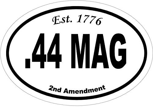 Oval 44 Mag Est.1776 Vinyl Decal - Gun Bumper Sticker - Handgun Caliber 2nd Amendment Gift-WickedGoodz