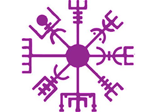 WickedGoodz Purple Vegvísir Viking Rune Compass Vinyl Window Decal - Norse Bumper Sticker - Perfect Scandinavian Gift-WickedGoodz