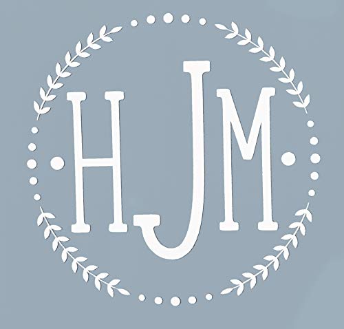 Custom Initial Monogram Vinyl Decal Bumper Sticker, for Tumblers, Laptops, Car Windows - Vine Simple Letter Design-WickedGoodz