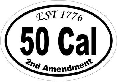 WickedGoodz Oval 50 Cal Rifle Est 1776 Vinyl Decal - Gun Bumper Sticker-WickedGoodz