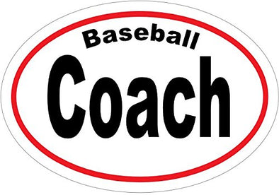 Oval Baseball Coach Vinyl Decal-WickedGoodz