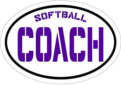 WickedGoodz Softball Coach Vinyl Decal - Softball Bumper Sticker - Perfect Sports Coach Gift-WickedGoodz