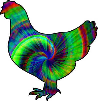 WickedGoodz Tie Dye Funky Chicken Vinyl Decal - Funky Bumper Sticker - Perfect Chicken Owner Gift-WickedGoodz