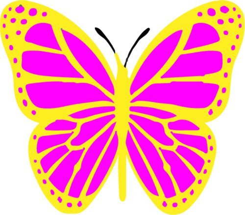 WickedGoodz 2pc Vinyl Pink and Yellow Butterfly Phone Decals - Cell Phone Sticker - Perfect Nature Gift-WickedGoodz