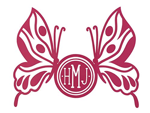 Custom Butterfly Monogram Vinyl Decal-WickedGoodz