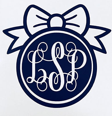 Custom Fancy Bow Monogram Vinyl Decal-WickedGoodz