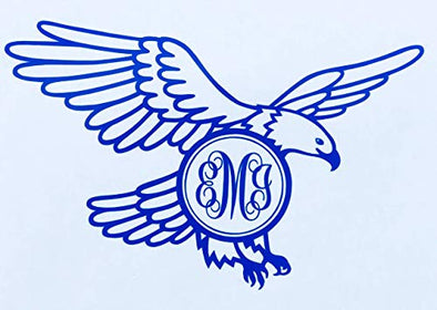 Initial Monogram Eagle Vinyl Decal Tumbler Sticker-WickedGoodz