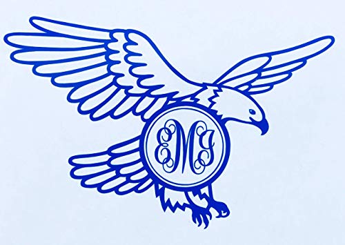 Initial Monogram Eagle Vinyl Decal Tumbler Sticker-WickedGoodz