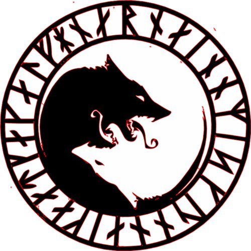 Circle ÚLFHÉÐNAR Rune No Mercy Only Violence Wolf Vinyl Decal-WickedGoodz