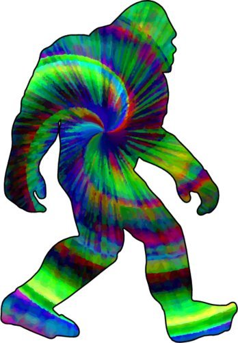WickedGoodz Tie Dye Sasquatch Vinyl Decal - Bigfoot Bumper Sticker - Perfect Funky Gift-WickedGoodz