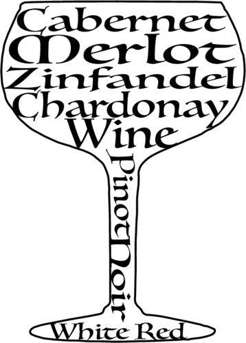 WickedGoodz Vinyl Wine Glass Decal Bumper Sticker - Perfect Home Bar or Wine Enthusiast Gift-WickedGoodz