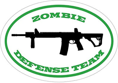 WickedGoodz Oval Vinyl Defense Team Zombie Decal - Undead Bumper Sticker - Paranormal Gifts-WickedGoodz